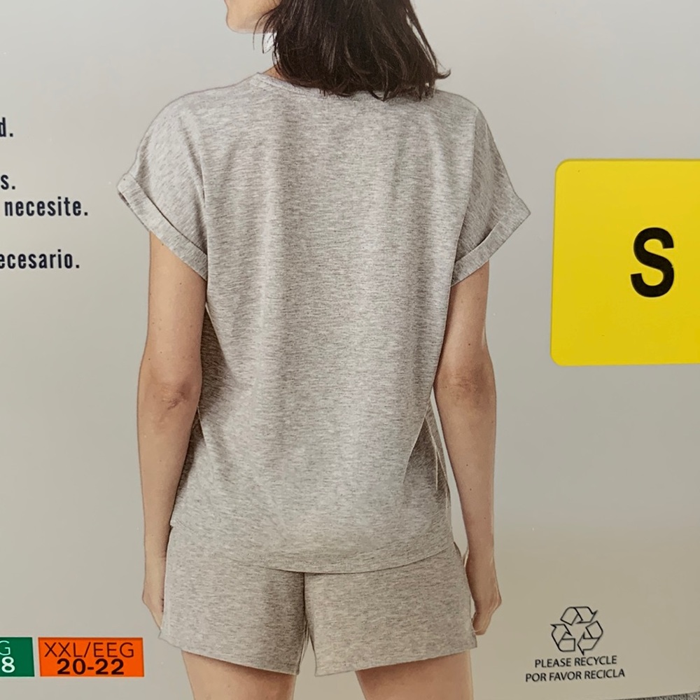 Lucky Brand 3-pc Short Sleep Set (Tank & S/Slv Top) Gray Women's Sz M-L XL NWT - Picture 9 of 12